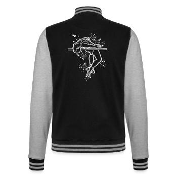 Hochspringer Wasserfarben Hochsprung - College-Sweatjacke - Schwarz/Grau meliert - Hinten - Marisol (170cm)