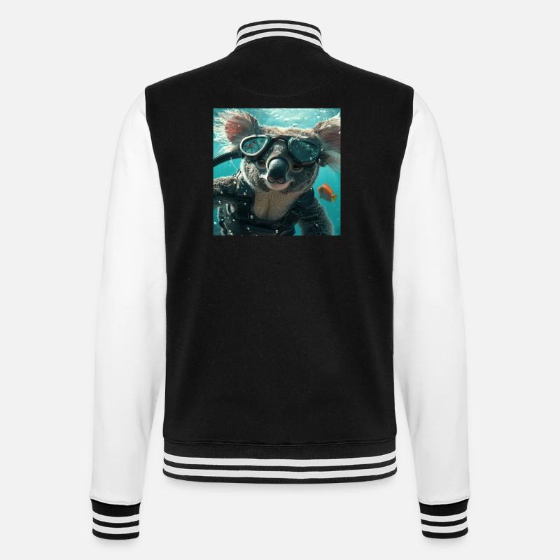 Koala - College-Sweatjacke - Schwarz/Weiß
