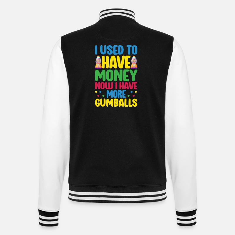Gumball Machine Chewing Gum Machine - College Sweat Jacket - black/white