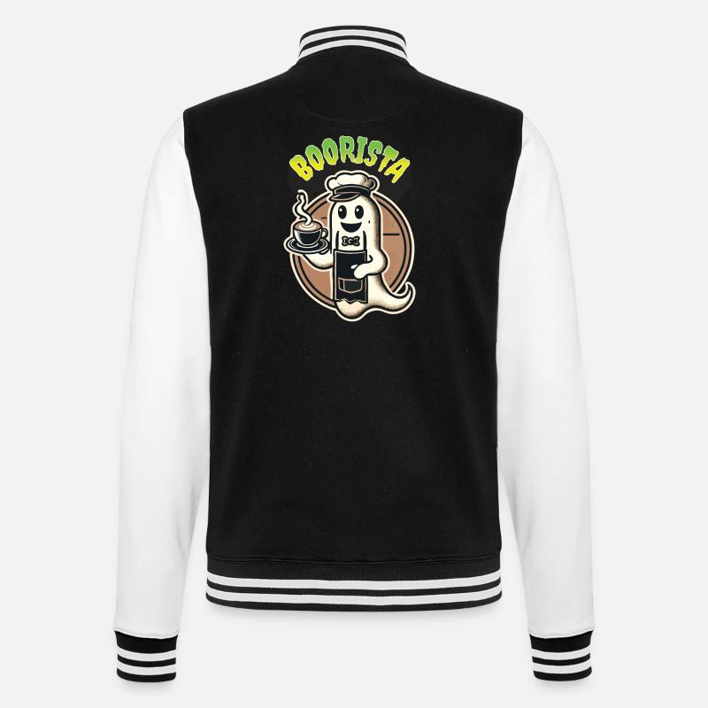 Funny Coffee Saying Spooky Ghosts - College Sweat Jacket - black/white