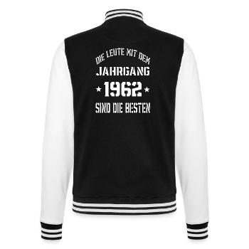 Die Leute mit dem Jahrgang 1962 - College-Sweatjacke - Schwarz/Weiß - Hinten - Marisol (170cm)