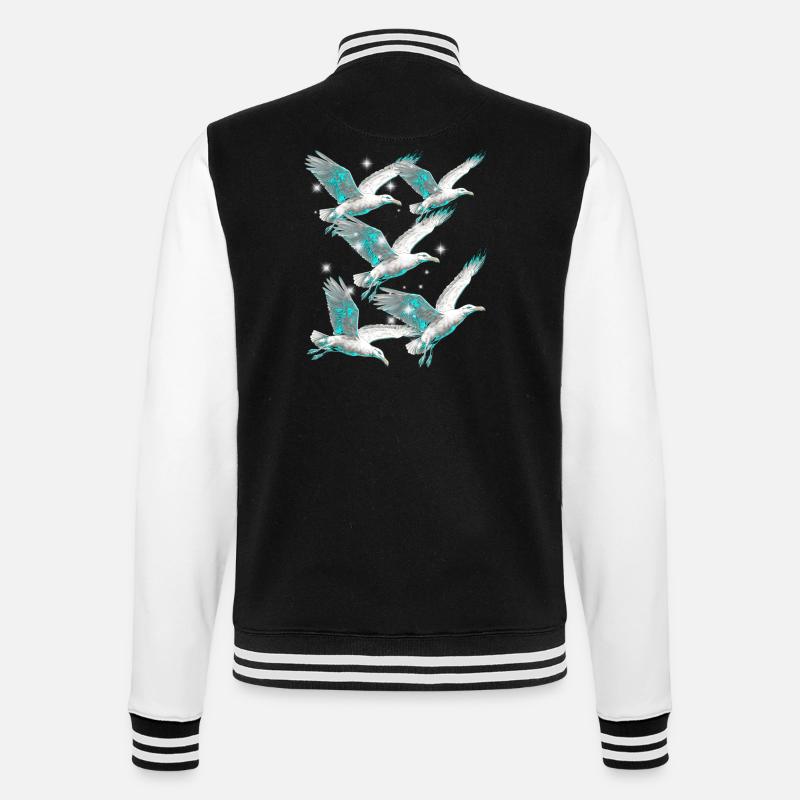 Maritime, Seagulls, Seagulls, Seabirds - College Sweat Jacket - black/white