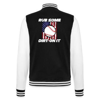 Baseball Sport Baseballspieler Pitcher Catcher USA - College-Sweatjacke - Schwarz/Weiß - Hinten - Marisol (170cm)
