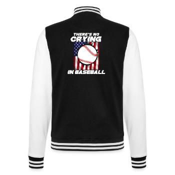 Baseball Sport Baseballspieler Pitcher Catcher USA - College-Sweatjacke - Schwarz/Weiß - Hinten - Marisol (170cm)