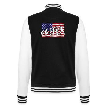 Baseball Sport Baseballspieler Pitcher Catcher USA - College-Sweatjacke - Schwarz/Weiß - Hinten - Marisol (170cm)
