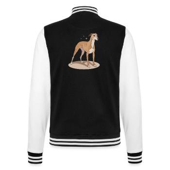Whippet Englischer Windhund Geschenke - College-Sweatjacke - Schwarz/Weiß - Hinten - Marisol (170cm)