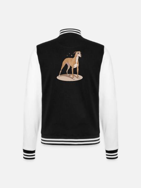 Whippet Cadeaux de lévrier anglais - Veste Teddy - noir/blanc