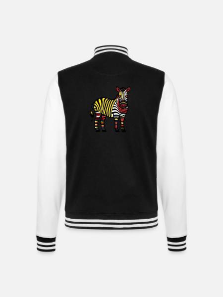 Zebra Halloween Tier - College-Sweatjacke - Schwarz/Weiß