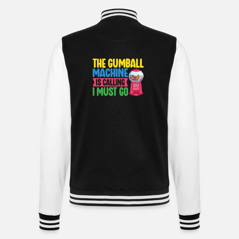 Gumball Machine Chewing Gum Machine - College Sweat Jacket - black/white