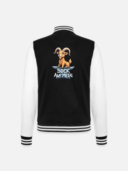Bock auf Metal - College-Sweatjacke - Schwarz/Weiß