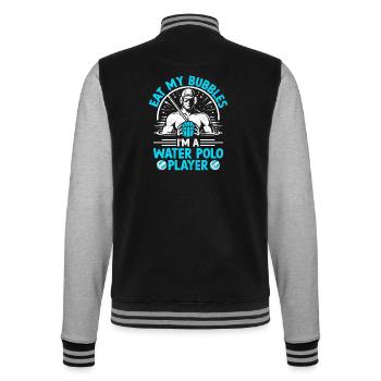 Eat My Bubbles Ich bin ein Wasserballspieler Aquatic Pol - College-Sweatjacke - Schwarz/Grau meliert - Hinten - Marisol (170cm)