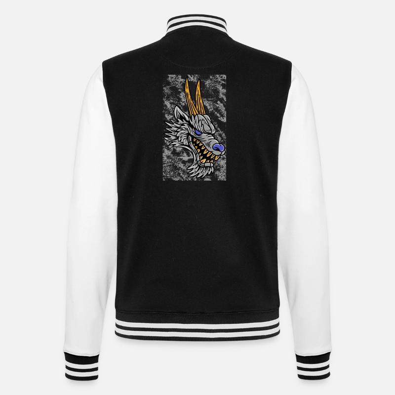 Fantasy RPG Wolf Magic Dungeon - Veste Teddy - noir/blanc