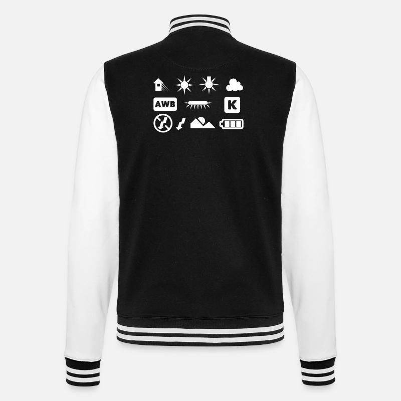Camera Function Image Photography - College Sweat Jacket - black/white