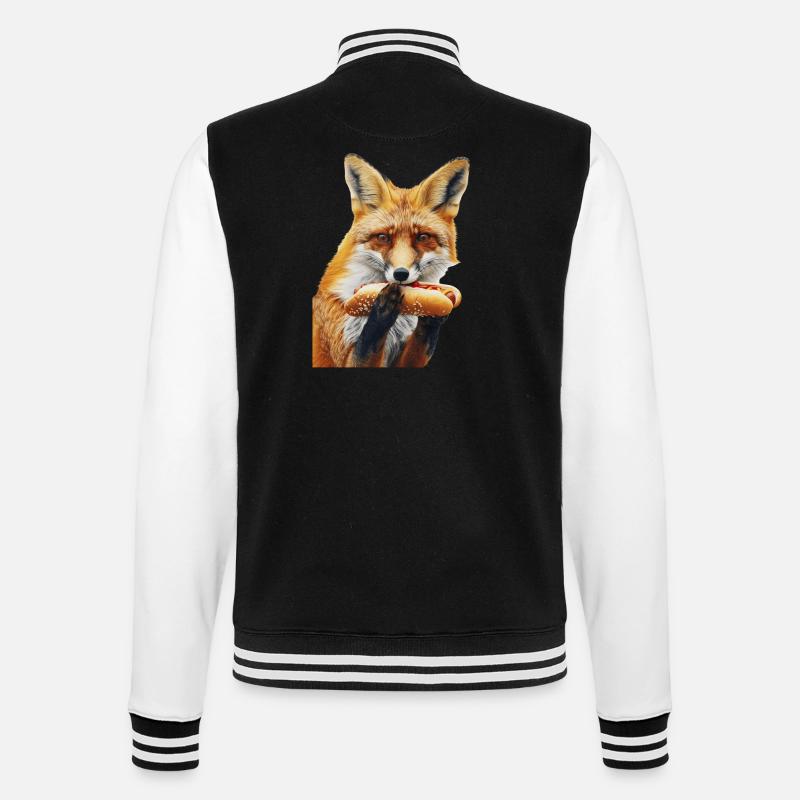 Fuchs - College-Sweatjacke - Schwarz/Weiß