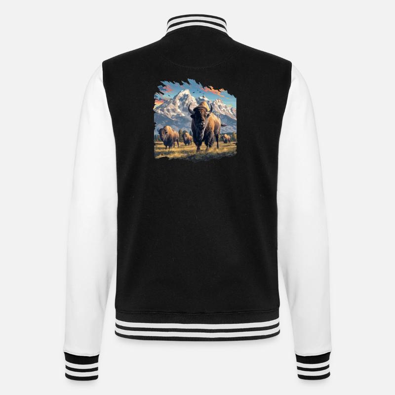 Bisons Bison - College-Sweatjacke - Schwarz/Weiß