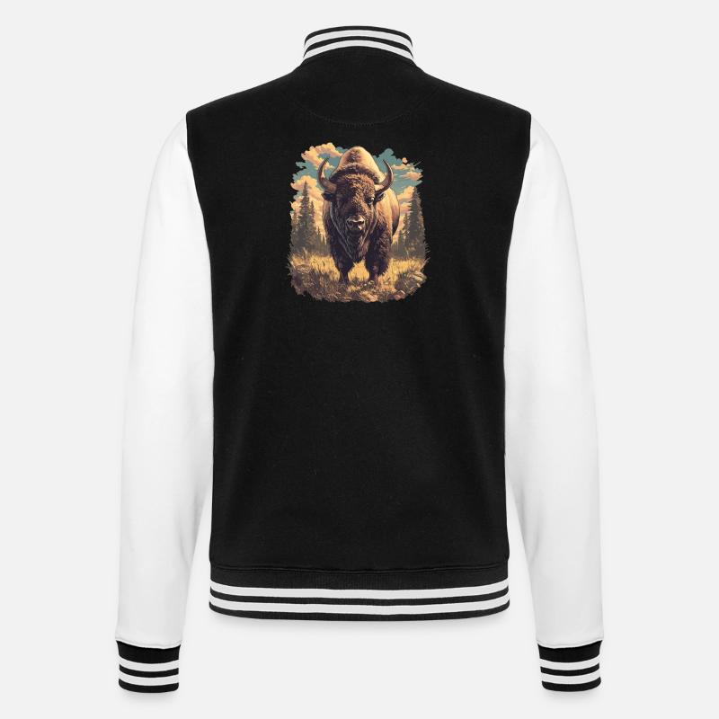 Bisons Bison - College-Sweatjacke - Schwarz/Weiß