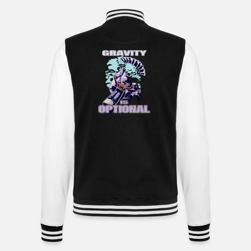 Gravity Is Optional – Paragliding Freedom - College Sweat Jacket - black/white