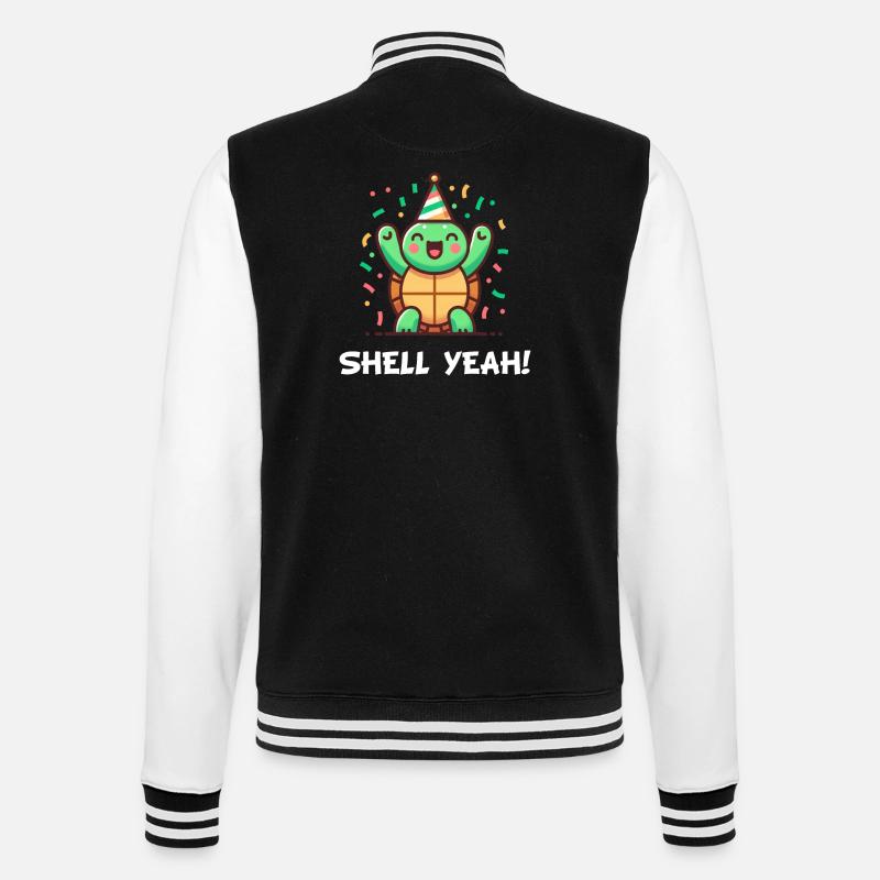 Shell ! Célébration Tortue - Veste Teddy - noir/blanc