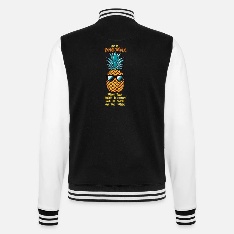 Sei eine Ananas - College-Sweatjacke - Schwarz/Weiß