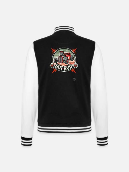 Flammend heißes Hot Rod Muskel Auto - College-Sweatjacke - Schwarz/Weiß