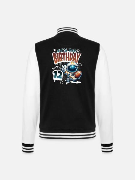 Astronaut 12th Birthday Football - College Sweat Jacket - black/white