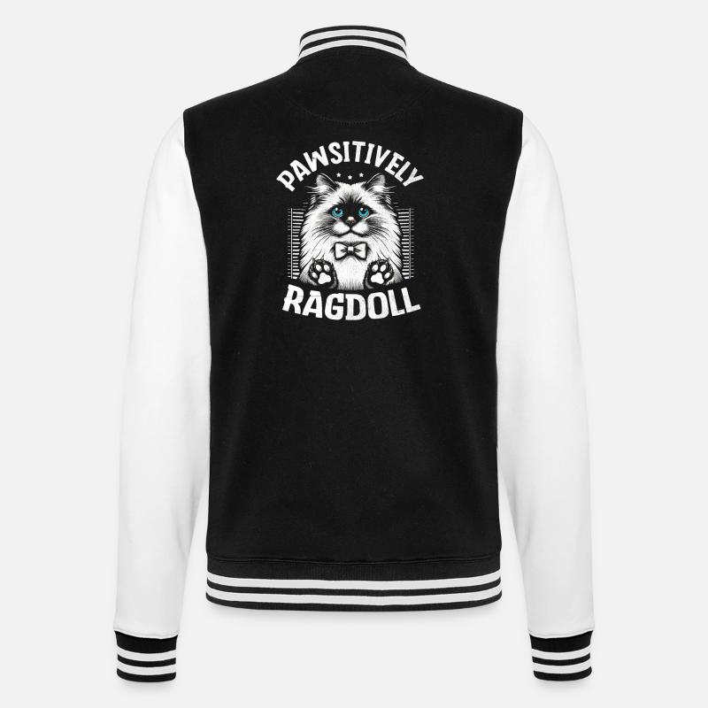 Pawsitively Ragdoll Ragdolls Cat Lover - College Sweat Jacket - black/white