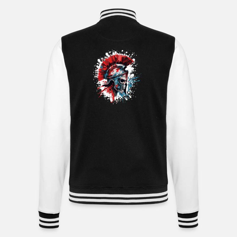 Casque Spartan Skull - Veste Teddy - noir/blanc