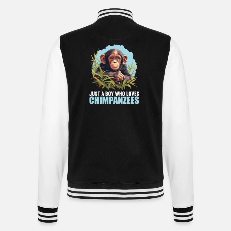 Chimpanzee Schimpansen Schimpanse - College-Sweatjacke - Schwarz/Weiß
