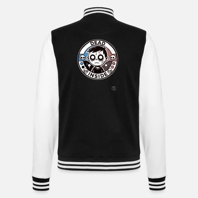 Zombie Boy: Dead Inside - College Sweat Jacket - black/white