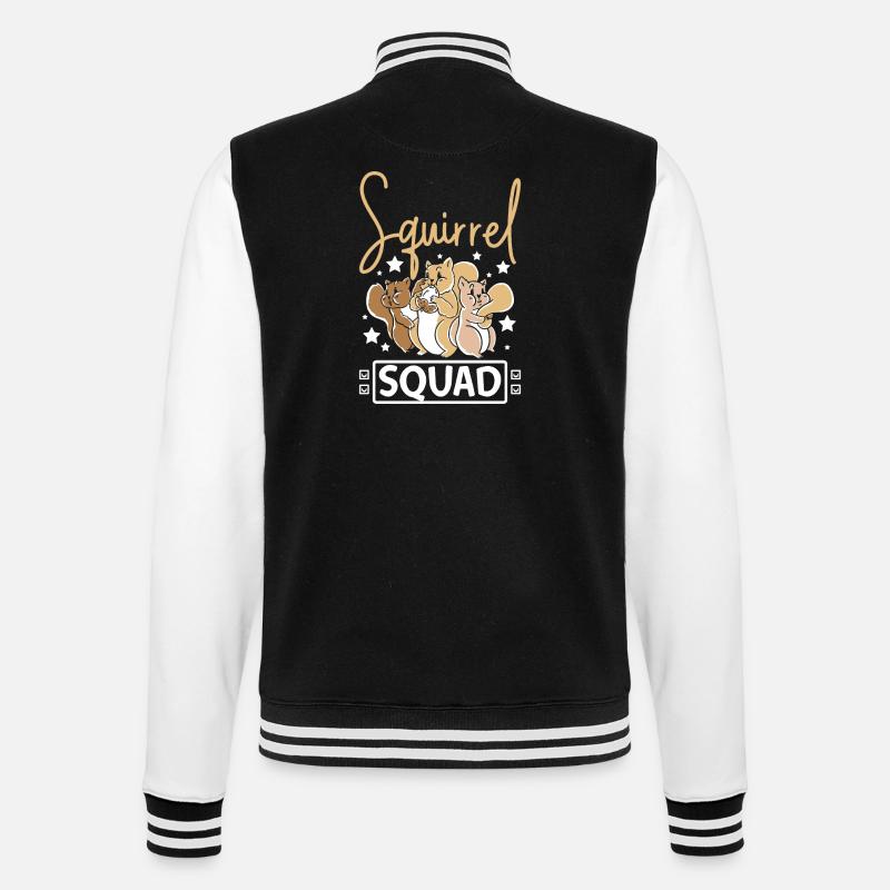 Cute Squirrel squad - College Sweat Jacket - black/white