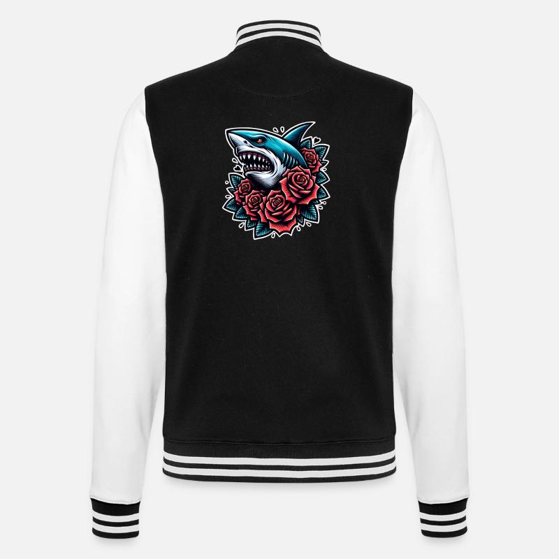 Shark - College Sweat Jacket - black/white