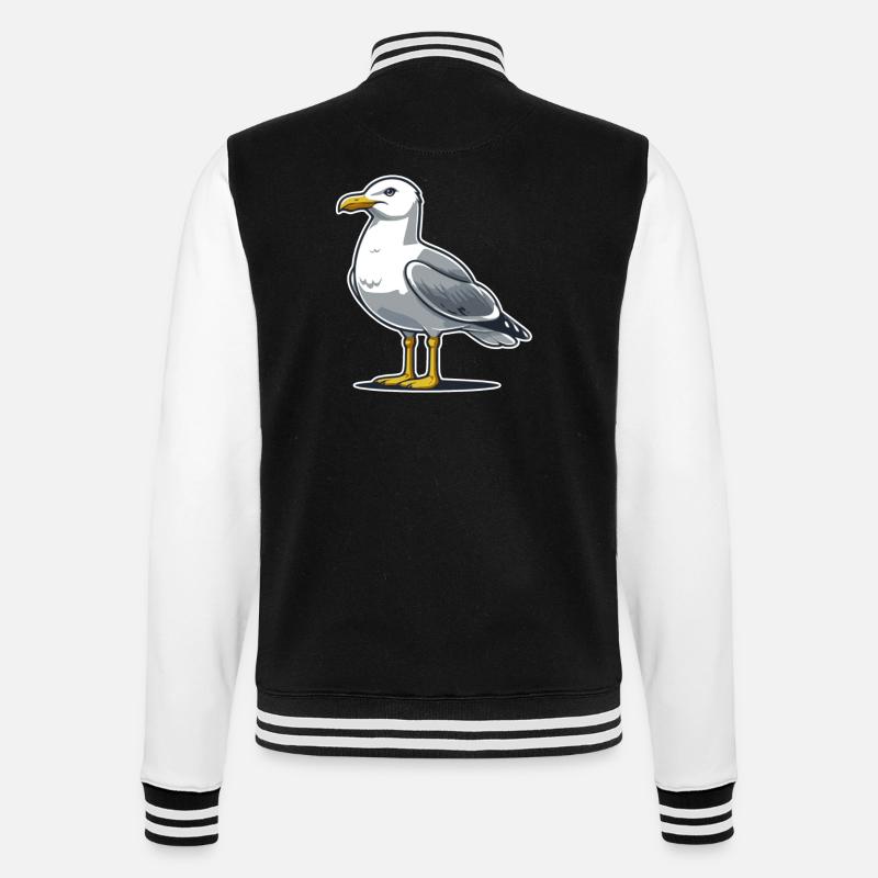 Möwe - College-Sweatjacke - Schwarz/Weiß