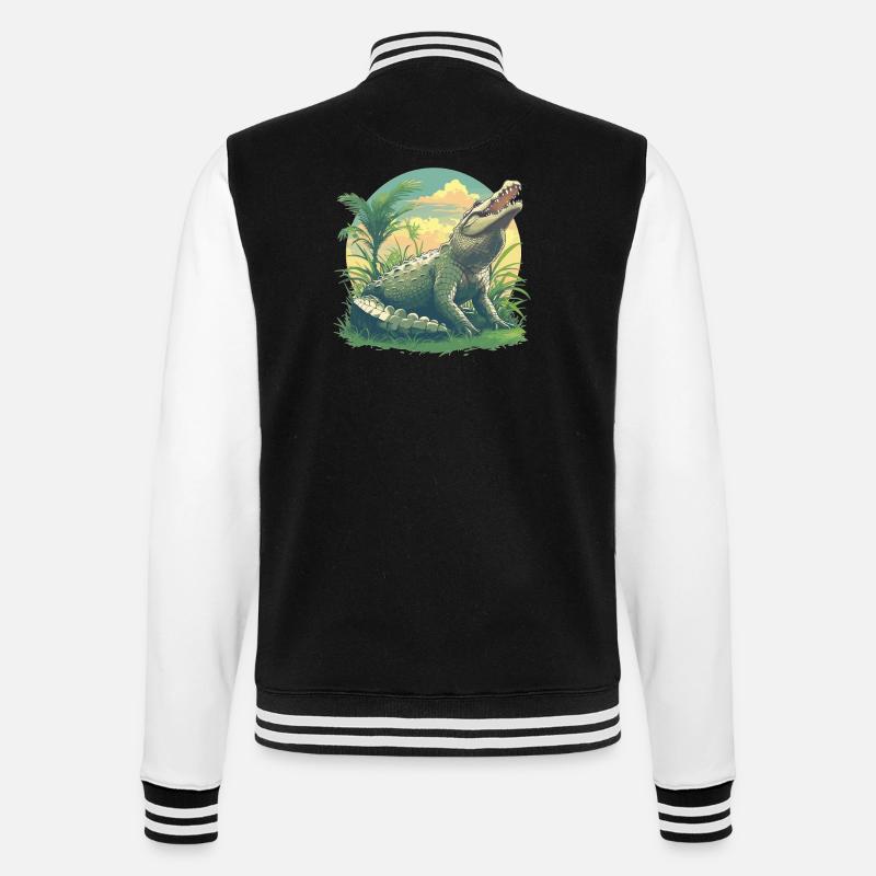 Crocodiles Crocodile - College Sweat Jacket - black/white
