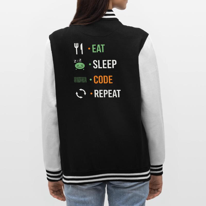 Manger, dormir, coder, répéter. Veste Teddy