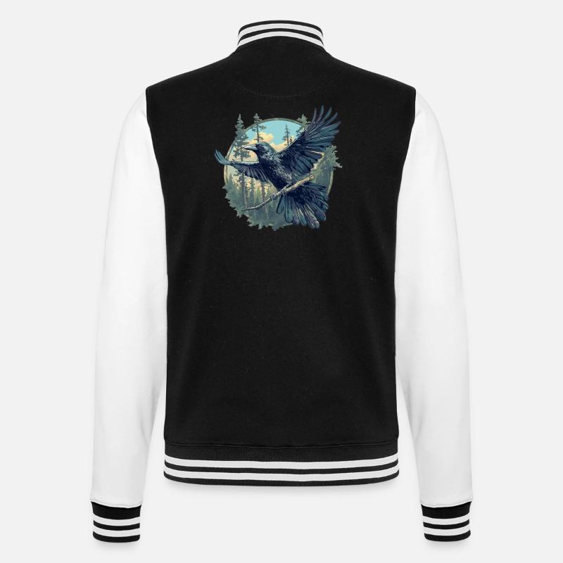 Crows Crow - College Sweat Jacket - black/white
