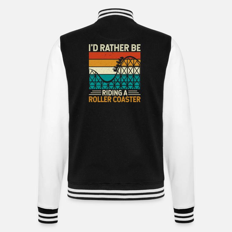 Roller Coaster Theme Park - College Sweat Jacket - black/white