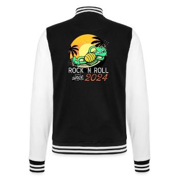 Tortue Rock N Roll Depuis 2024 Anniversaire - Veste Teddy - noir/blanc - Dos - Marisol (170cm)