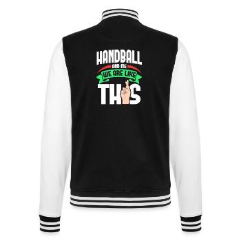 Handball Me Are Like - College-Sweatjacke - Schwarz/Weiß - Hinten - Marisol (170cm)