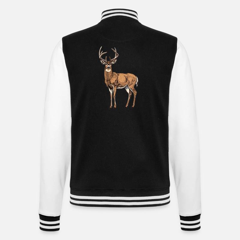 Hirsche Hirsch - College-Sweatjacke - Schwarz/Weiß