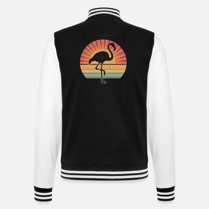 Flamingo - College Sweat Jacket - black/white