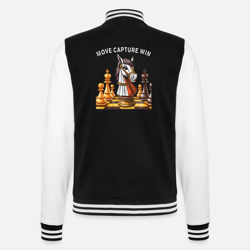 SCHACH MOVE CAPTURE WIN - College-Sweatjacke - Schwarz/Weiß