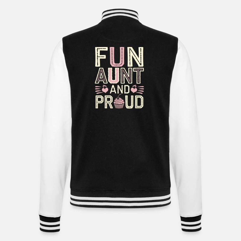 Aunt - College Sweat Jacket - black/white