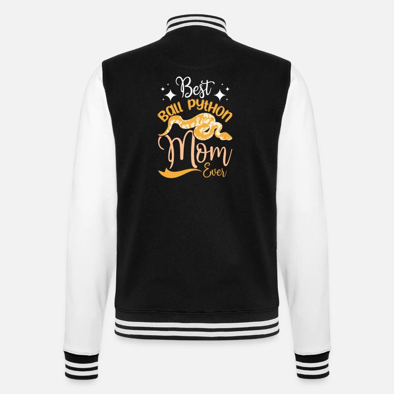 Best ball python mom ever - College Sweat Jacket - black/white