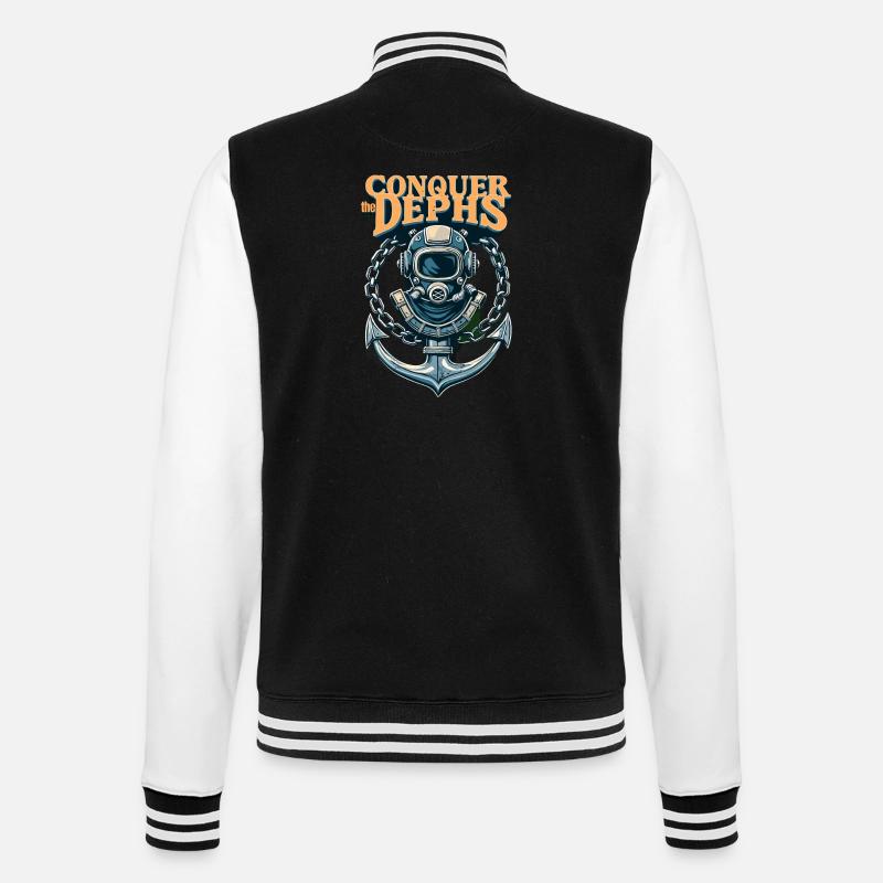 Conquer The Dephs - College-Sweatjacke - Schwarz/Weiß