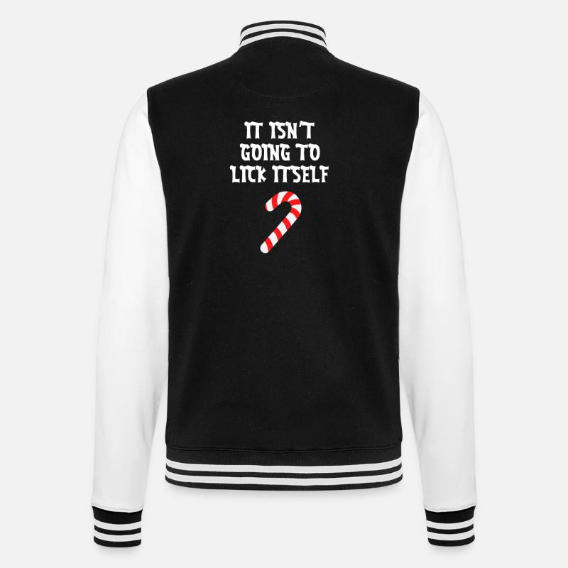 Es wird sich nicht selbst lecken - College-Sweatjacke - Schwarz/Weiß