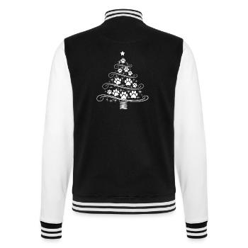 Christmas Tree Paw Paw Print Dog Cat Wau - College Sweat Jacket - black/white - Back - Marisol (170cm)
