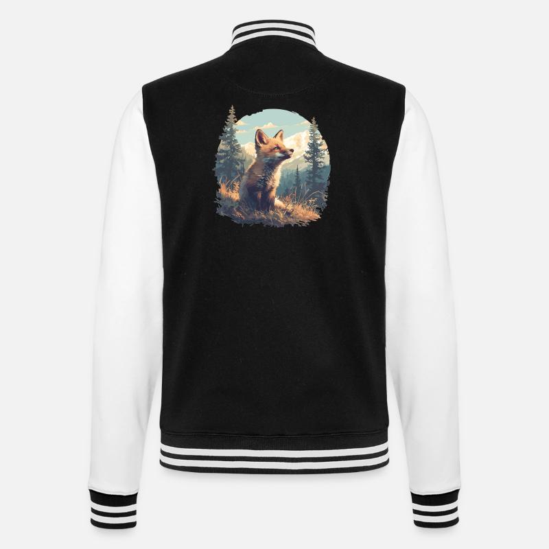 Foxes Fox - College Sweat Jacket - black/white