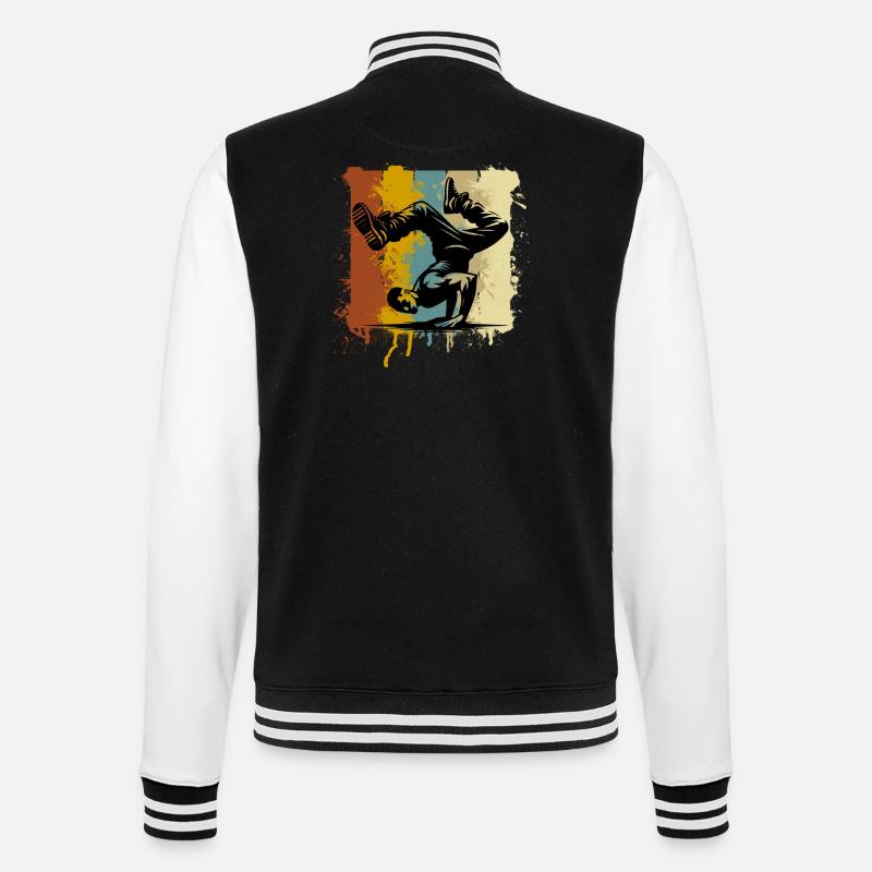 Breakdance - College-Sweatjacke - Schwarz/Weiß