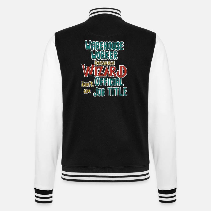 Warehouse Worker Wizard - College Sweat Jacket - black/white