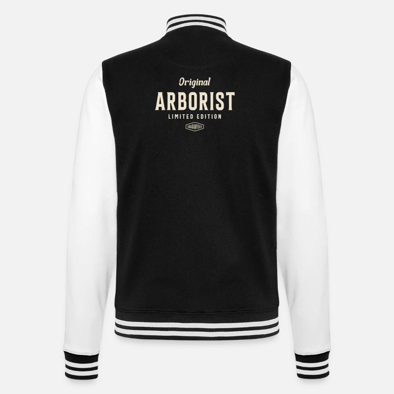 Klassischer Baumpfleger-Stil - College-Sweatjacke - Schwarz/Weiß